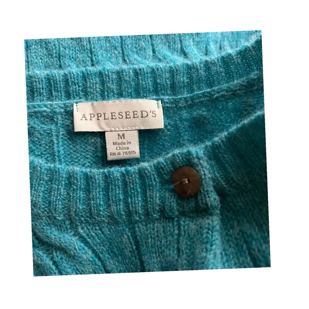 Vintage Appleseed 100% Wool Sweater Cardigan. Size M - Picture 5 of 7